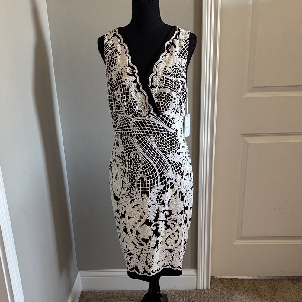 Elegant Lace V-Neck Midi Dress